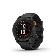 Load image into Gallery viewer, Garmin | FENIX 7 PRO SOLAR, SZÜRKE, FEKETE SZILIKON SZÍJJAL (ED)
