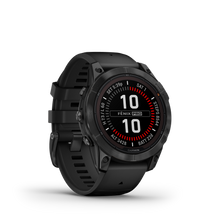 Load image into Gallery viewer, Garmin | FENIX 7 PRO SOLAR, SZÜRKE, FEKETE SZILIKON SZÍJJAL (ED)
