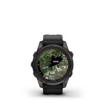 Load image into Gallery viewer, Garmin | FENIX 7S PRO SAPPHIRE SOLAR, SZÜRKE DLC TITÁNIUM, FEKETE SZILIKON SZÍJJAL (ED XD)
