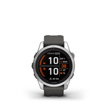 Load image into Gallery viewer, Garmin | FENIX 7S PRO SOLAR, EZÜST, GRAFITSZÜRKE SZILIKON SZÍJJAL (ED)
